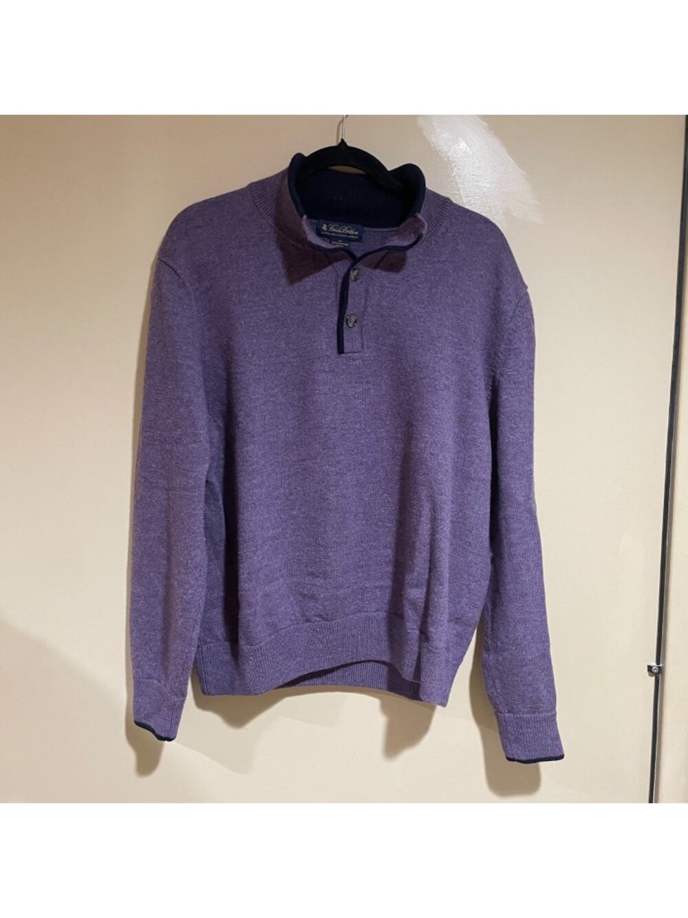 brooks brothers merino wool knit half zip